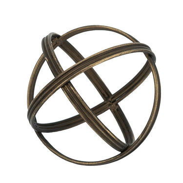 A&B Black-Gold Iron Orb Large 6"D - Sculptures & Statues Merchandise