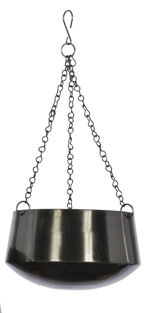 Black Metal Hanging Planter Small 5"