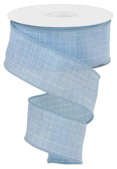 Blue Check Royal Burlap Ribbon 1.5" X 10Yd - Evergreen Home and Floral