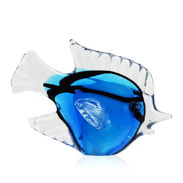 Diamond Star Blue Glass Fish Figurine 7.5" x 5.5"H - Figurines Merchandise