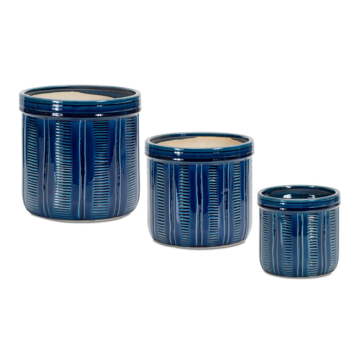 Blue Terracotta Container (3 Sizes) 5-7.5"