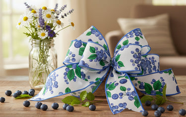 Blueberries Ribbon 2.5" x 10 yd - Evergreen Home and Floral