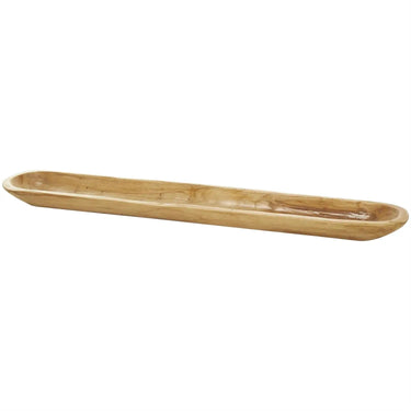 Deco Marché Brown Teak Wood Long Slim Bowl 36" x 7" x 3" - Decorative Bowls Merchandise
