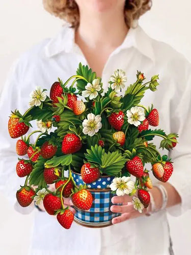 FreshCut Paper LLC Strawberry Blossom Pop-Up Greeting Card - Greeting Cards Merchandise