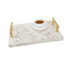 Ganz/CBK Faux Marble Tray with Gold Large 16x10.5" - Decorative Trays Merchandise