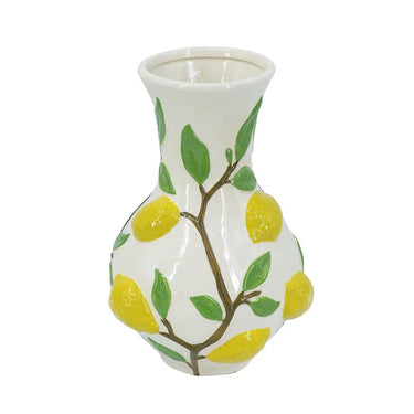 A&B Ceramic 3D Lemon Print Vase 9" x 13.5" - Vases Merchandise