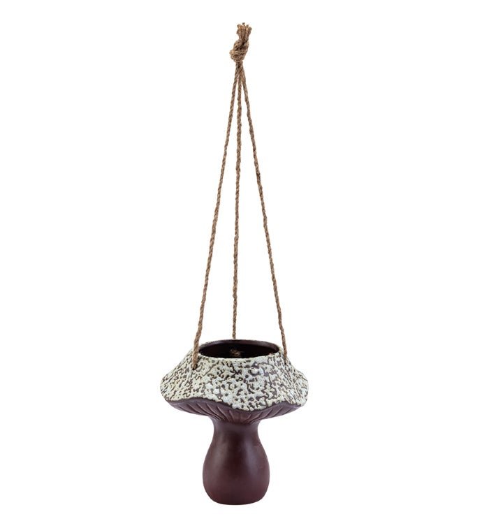 hanging mushroom planter Ceramic Brown Mushroom Hanging Planter