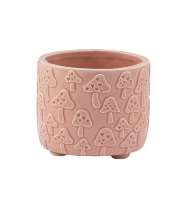 Napco Ceramic Pink Embossed Mushroom Planter 3.75" x 3.25"H - Uncategorized Merchandise