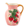 Napco Ceramic Strawberry/Flower Pitcher 8" x 7.25" - Vases Merchandise