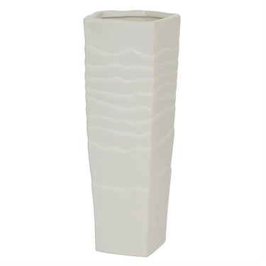 Deco Marché Ceramic Textured Vase White 4.5" x 5" x 12.5" - Vases Merchandise