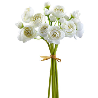 Mini Ranunculus Bundle White 10"
