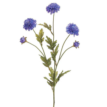 Allstate Pom-pom Mum Spray Blue 27" - Artificial Flowering Plants Silk
