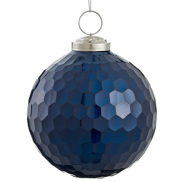 Allstate Grid Glass Ball Ornament Blue 4" - Uncategorized Merchandise