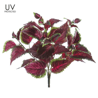 Allstate UV Coleus Bush Burgundy-Green 16" - Artificial Non-Flowering Plants Silk