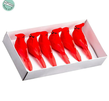 Cardinal Clip Ornament (Box of 6) 2"H x 6"W x 12.75"L