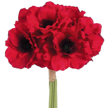 Allstate Anemone Bundle x6 12" Red - Uncategorized Silk