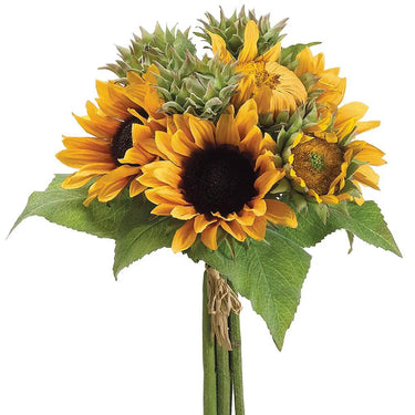 Allstate Sunflower Bouquet Yellow/Gold 17" - Artificial Flowering Plants Silk