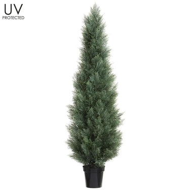 Allstate UV Cedar Topiary In Pot Grey-Green 72" - Artificial Trees Silk