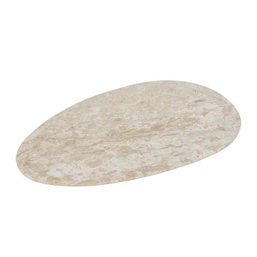 A&B Cream Oval Marble Accent Tray 12" x 6.5" - Decorative Trays Merchandise