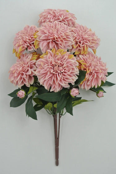 Golden Bell Dahlia Bush Mauve 23" - Artificial Flowering Plants Silk