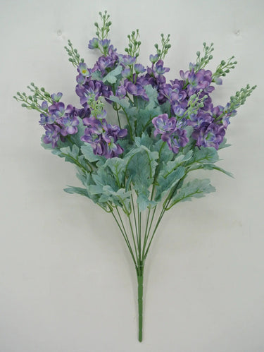 Golden Bell Delphinium Bush Purple 24" - Artificial Flowering Plants Silk