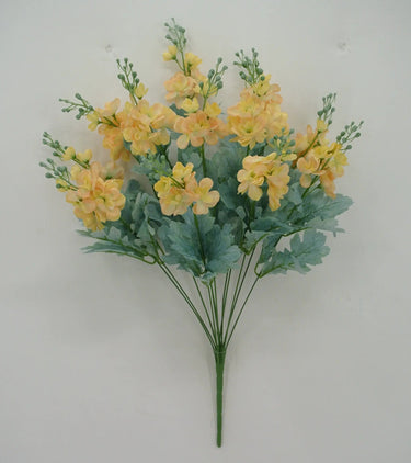 Golden Bell Delphinium Bush Yellow 24" - Artificial Flowering Plants Silk