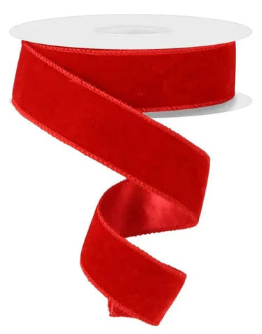 Deluxe Red Velvet/Satin Backing Ribbon 1.5" x 10yd - Evergreen Home and Floral