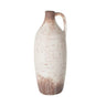 A&B Distressed White-Brown Jug Shaped Vase 5"D x 12"H - Vases Merchandise