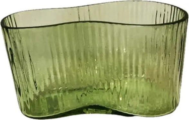 SNK Emerald Ripple Glass Planter 7"L x 4.25"H x 4"W - Planters Merchandise