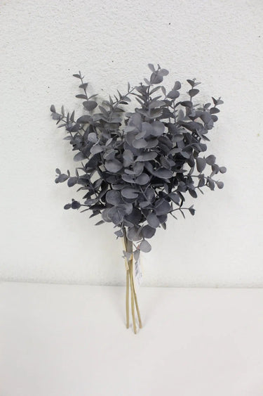 Supreme Eucalyptus Bundle x3 Gray 14" - Artificial Non-Flowering Plants Silk