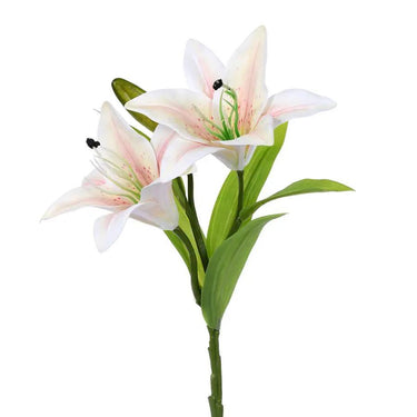CRI Lily Pick Cream 14" - Artificial Flowering Plants Silk