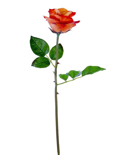 Fresh Touch Open Rose Stem Orange 25" - Evergreen Home and Floral