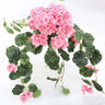 GSC Geranium Hanging Bush Pink x12 - Artificial Flowering Plants Silk