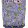 Melrose Glass Floral Votive Holder Purple-Blue 3"D x 3.5"H - Candle Holders Merchandise