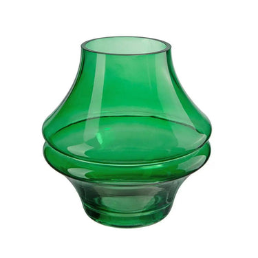 A&B Glass Flower Vase Green 7.5" x 7.5" x 8" - Vases Merchandise