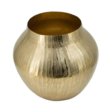 A&B Gold Aluminum Chisel Flower Vase 11"D x 9" - Vases Merchandise