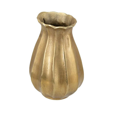 A&B Gold Aluminum Scalloped Vase 6.5"x 10.5" - Uncategorized Merchandise