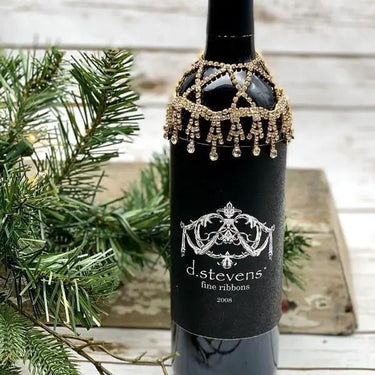 D Stevens Gold Jewel Star Shape Wine Collar 6" - Wine Bottle Holders