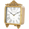 Deco Marché Gold Metal Scroll Antique Style Decorative Clock 6" x 3" x 8" - Desk Clocks Merchandise
