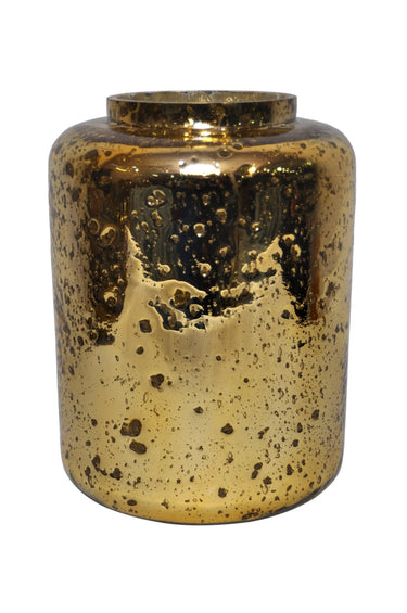 SNK Gold Sandblasted Vase 9.5" x 7" x 7" - Vases Merchandise