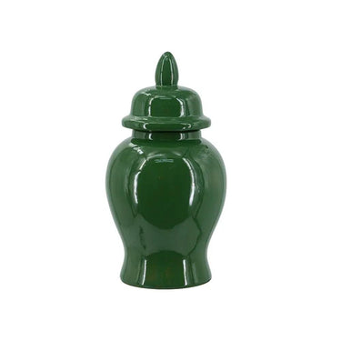 A&B Green Ceramic Ginger Jar 6.3"D x 12" - Decorative Jars Merchandise