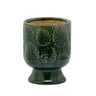 Napco Green Embossed Leaves Pedestal Planter Small 3.75"W x 5.25"H - Planters Merchandise