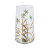 A&B Green-Gold Glass Floral Print Vase 5"D x 7" - Vases Merchandise