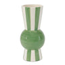 Melrose Green Striped Vase 8"H - Vases Merchandise