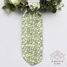 D Stevens Green-White Taffeta Chinoiserie Wreath Sash Ribbon 4"W x 56"L - Wreaths & Garlands Wreath Sash