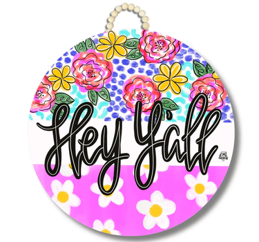 DK Designs "Hey Y'All" The Blues Door Hanger - Decor Merchandise