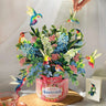 FreshCut Paper LLC Hummingbird Oasis Pop-Up Greeting Card - Greeting Cards Merchandise