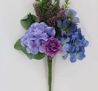 Golden Bell Hydrangea Cosmos Bush Purple-Blue 17" - Artificial Flowering Plants Silk