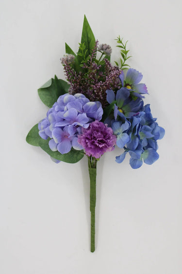 Golden Bell Hydrangea Cosmos Bush Purple-Blue 17" - Artificial Flowering Plants Silk