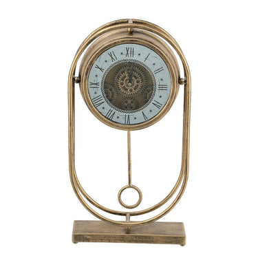 A&B Vintage Inspired Table Gear Clock 10.5" x 20" - Desk Clocks Merchandise